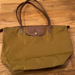 Longchamp Khaki Large Tote shoulder bag-used condition